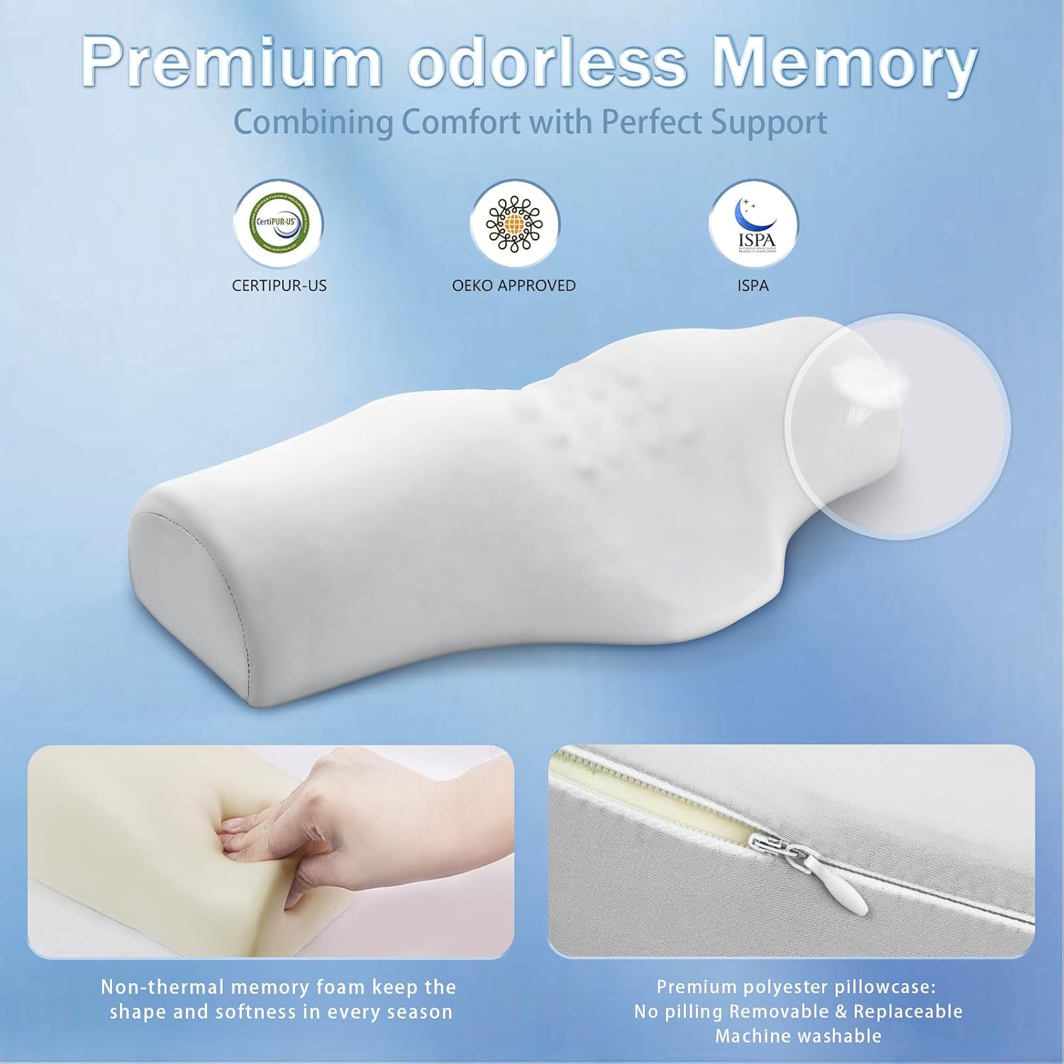 BBHNO Cervical Neck Pillows, Orthopedic Roll Pillow for Neck, Sleeping Decompression Devices Support and Shoulder Relaxer, High-Densit…