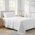 AshtonSheets 100% Organic Cotton Sheets Twin Size - Organic Cotton Twin Size Percale Weave Sheet Set (3 PC, White), Soft, Cooling, Crisp &…