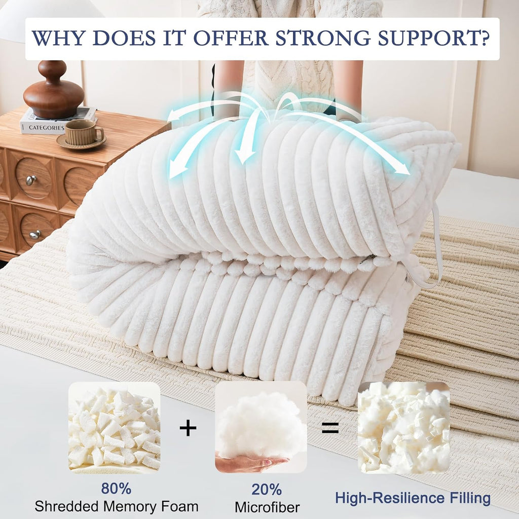 Yourmoon YOUR MOON Large Wedge Headboard Pillow Queen for Back with 2 Roll Pillows, Triangular Wedge Reading Pillows Headboard for Bed Sitt…