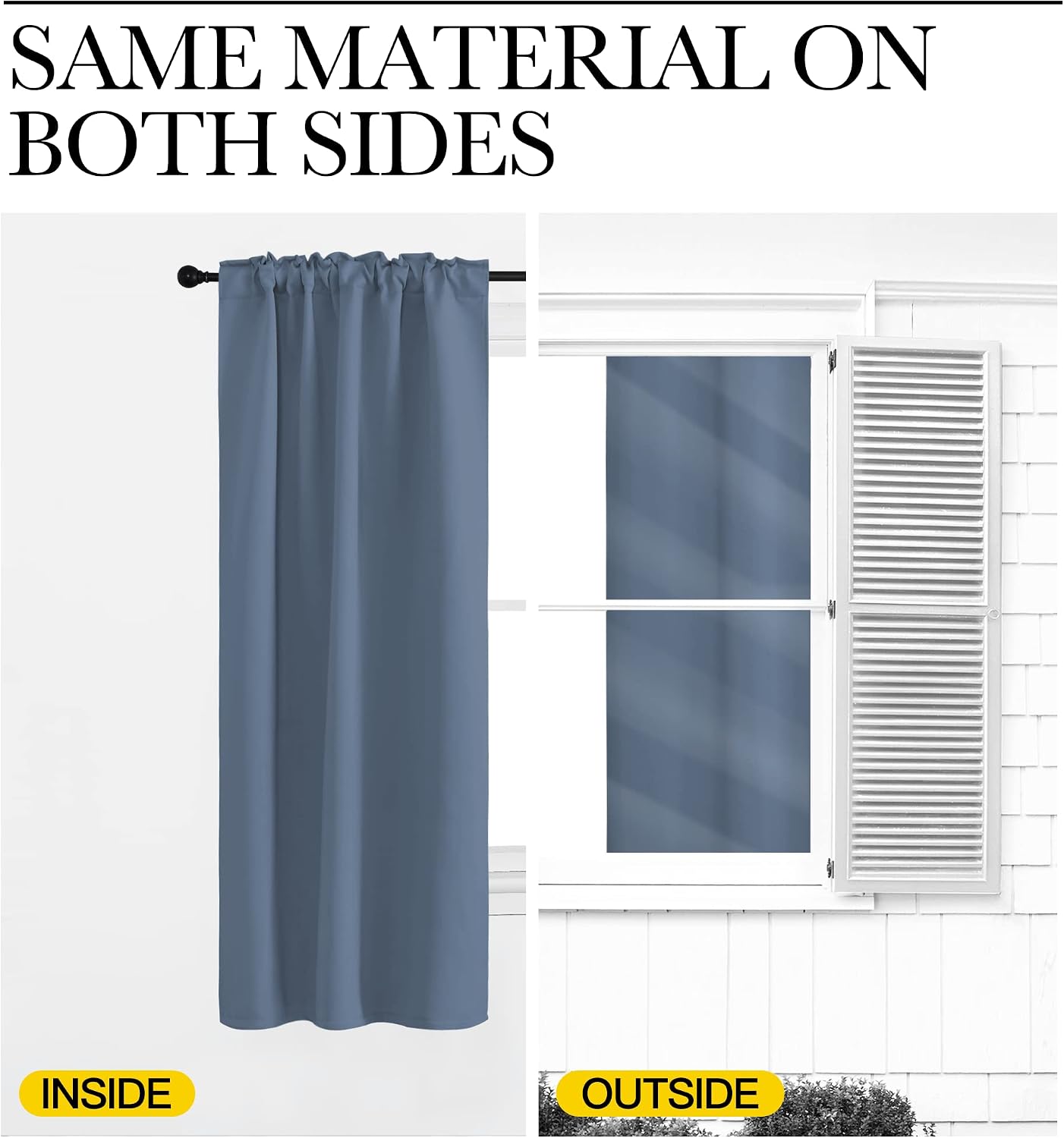 NICETOWN Blackout Curtains Window Panel Drapes - (Stone Blue Color) W42 x L63, 2 Panels, Home Decoration Light Blocking Thermal Insulated…