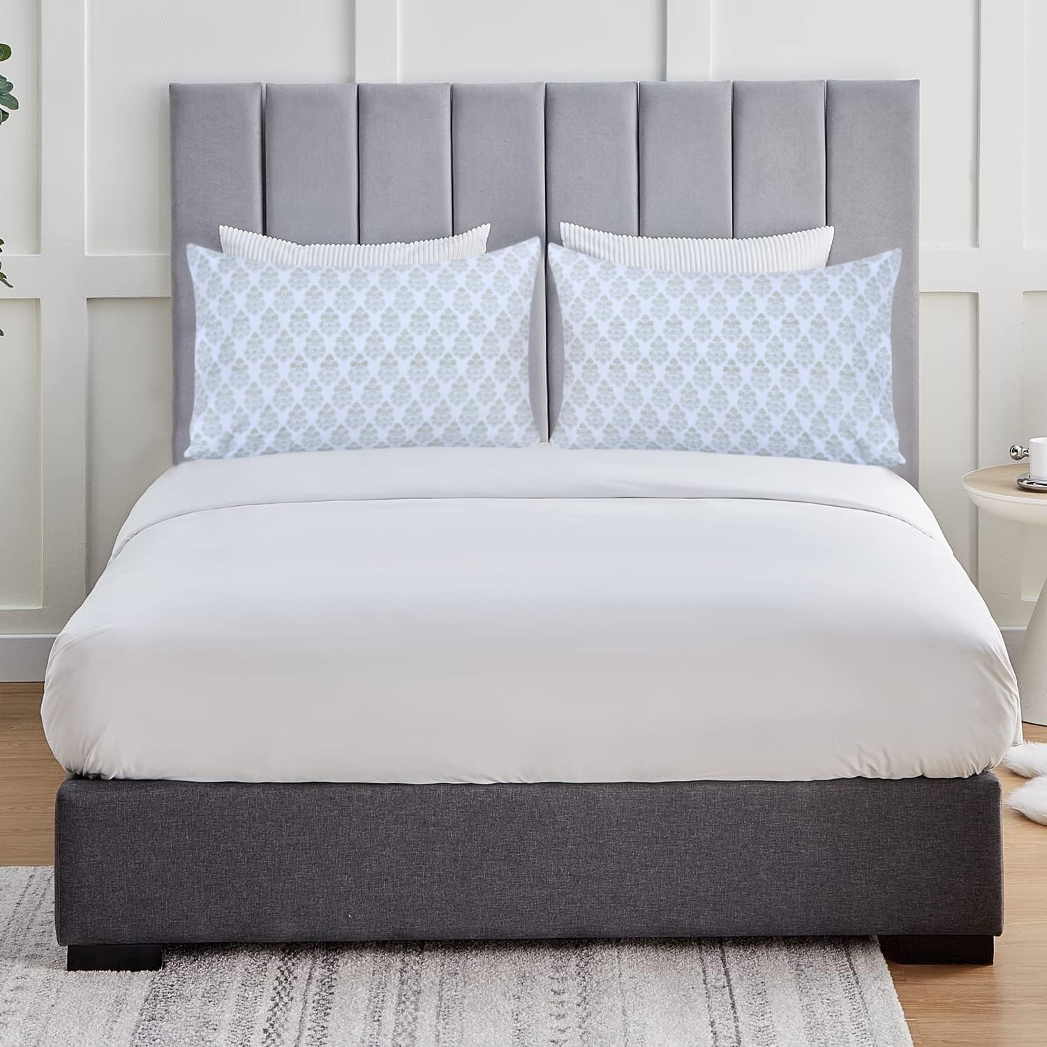 FEATHER & STITCH NEW YORK 100% Cotton 2 Piece Queen Pillow Cases, 300TC Ultra-Soft Pillowcases with Envelope Closure, Wrinkle- Fade…