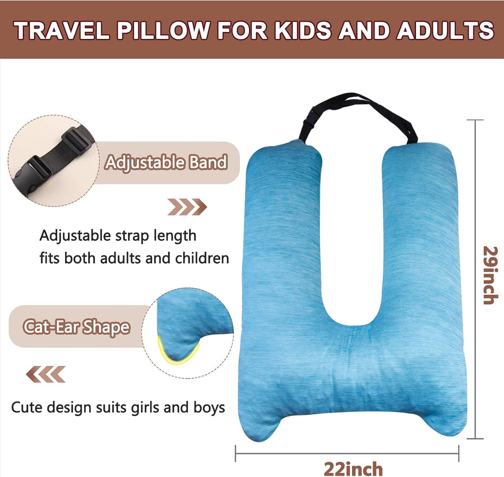 1 MIDDLE ONE Car Pillow for Kids, Memory Foam Cooling Travel Pillow for Car and Adults, Kids Car Pillows for Sleeping on Road Trip, Small…