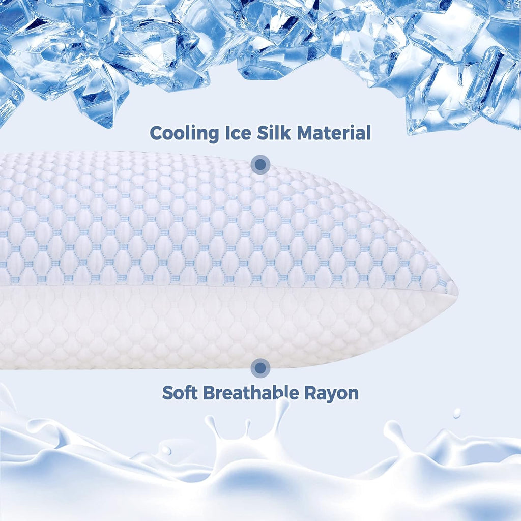 OSBED Adjustable Cooling Shredded Memory Foam Pillows King Size Set of 2 - Temperature-Regulating for Hot Sleepers with Dual Airflow…