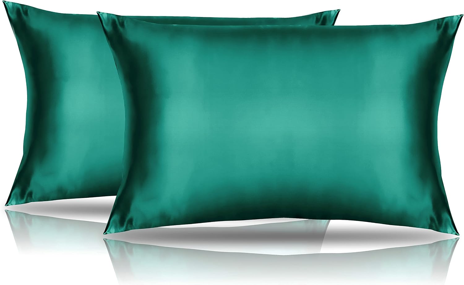 2 Pack Toddler Pillow Cover Dark Green Travel Pillowcase Breathable Silky Soft Baby Pillow Cases 14x20 Kids Satin Pillowcase Envelope Style