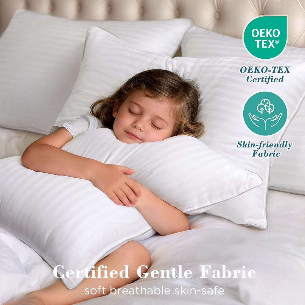 Viewstar Bed Pillows King Size Set of 2, Hotel Collection Down Alternative Pillows for Side, Back or Stomach Sleepers, Stable Neck Support,…