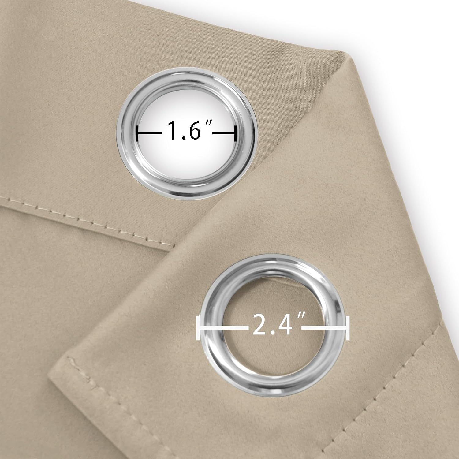 Lemomo Khaki Thermal Blackout Curtains/38 x 63 Inch/Set of 2 Panels Room Darkening Curtains for Bedroom 63 Inch silver