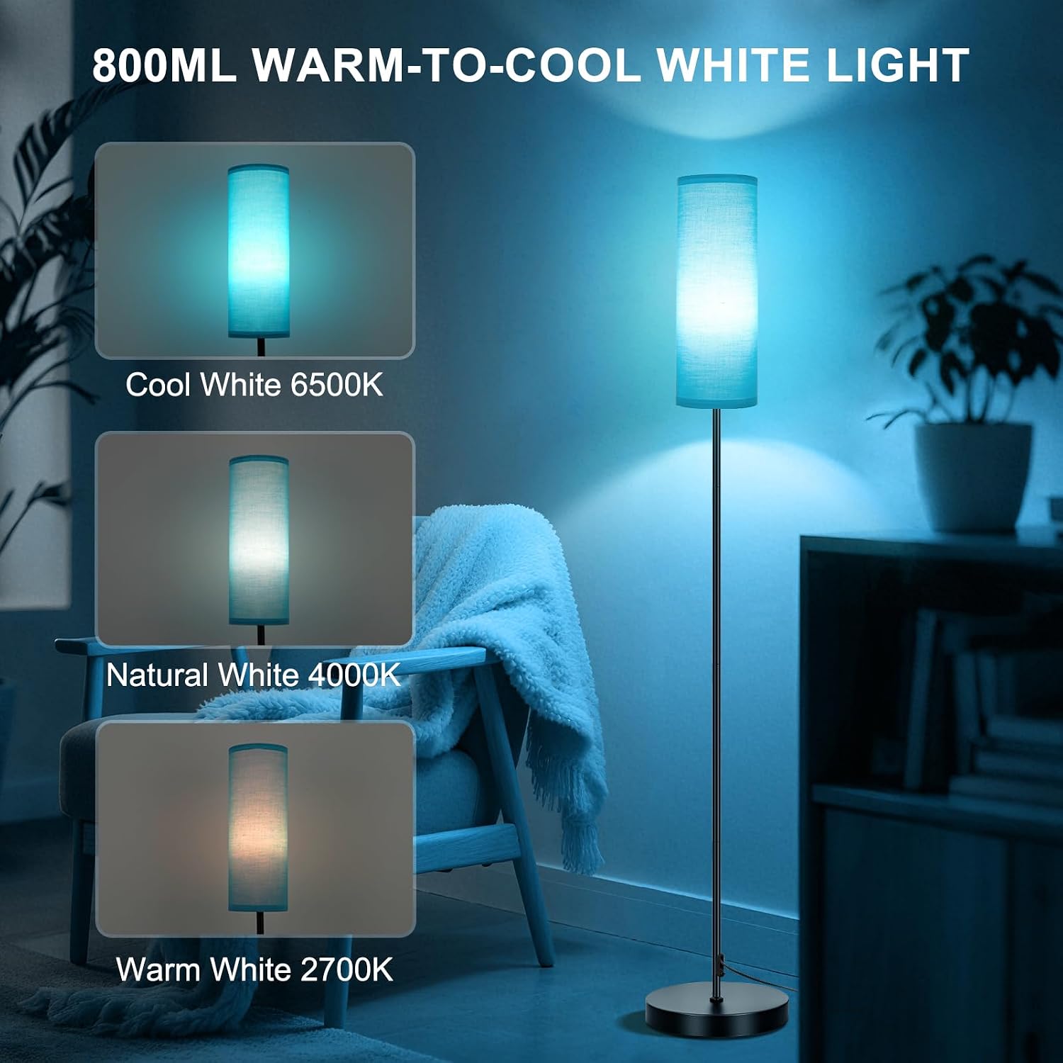 FRIDEKO HOME Floor Lamp, Color Changing Ambient Lighting for Living Room Bedroom, Standing Lamp with App & Remote, Tall Corner Lamp for…
