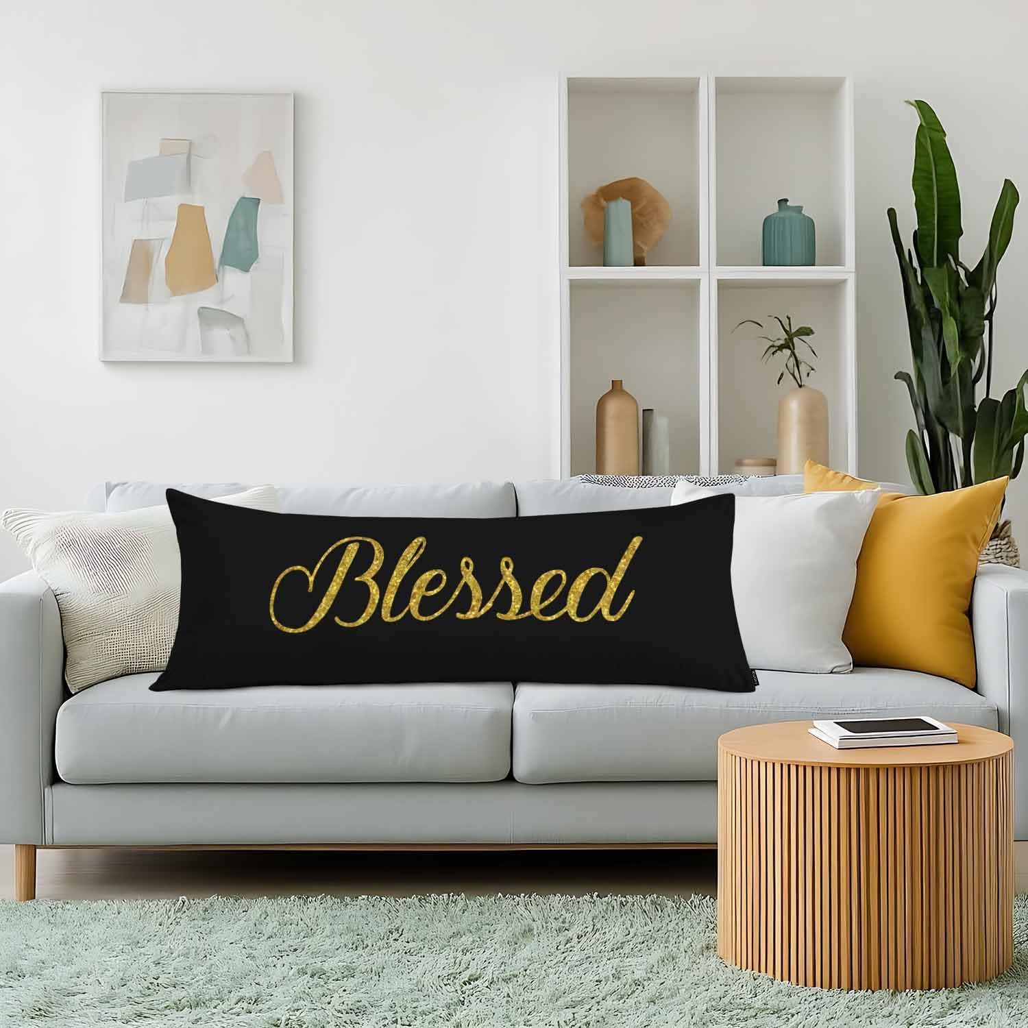 Body Pillowcases with Zipper Blessed, Golden Christian Verse Body Pillow Covers Cushion Case 20 X 54 Inch, Bible Quote Outdoor Body…