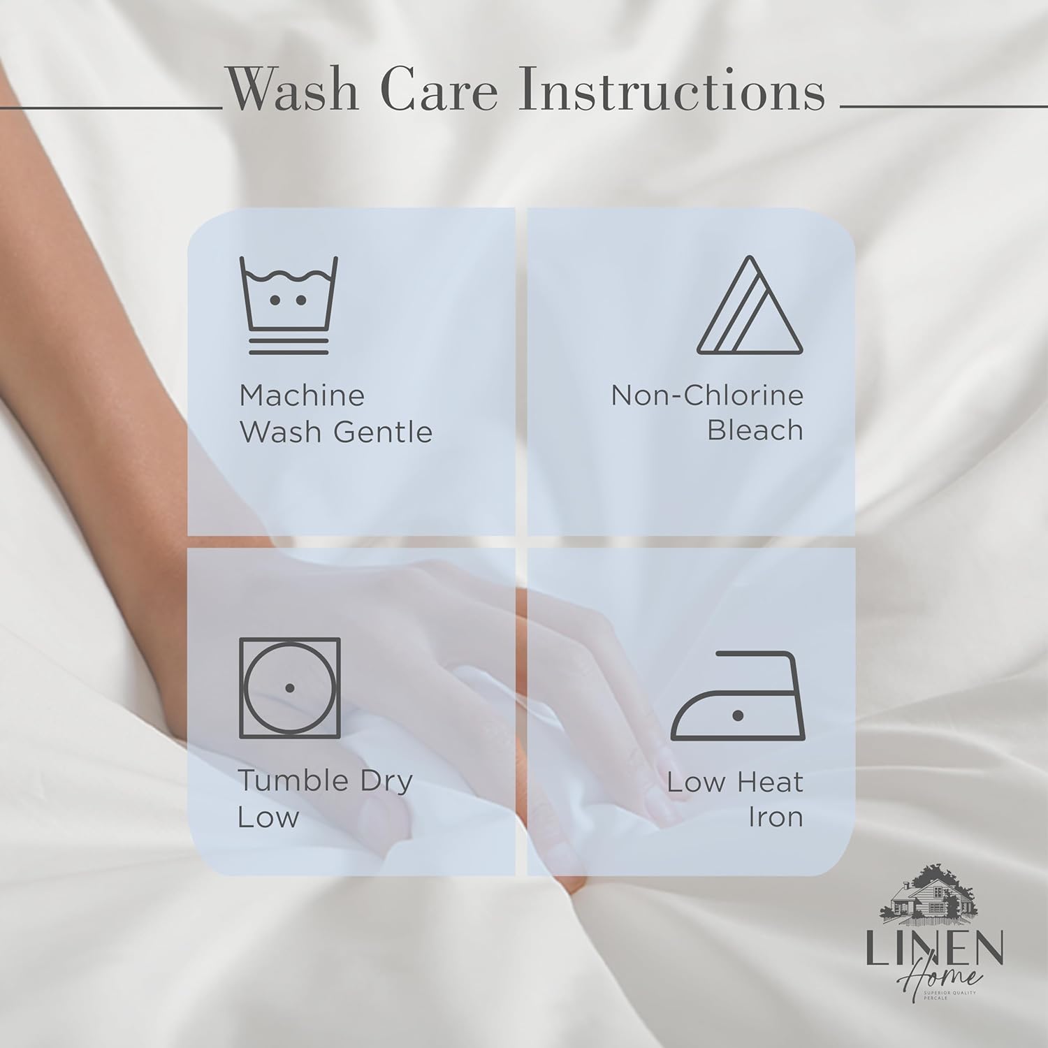 Linen Home 100% Cotton Percale Sheets Queen Size, Baby Blue, Deep Pocket, 4 Pieces Set - 1 Flat, 1 Deep Pocket Fitted Sheet and 2…