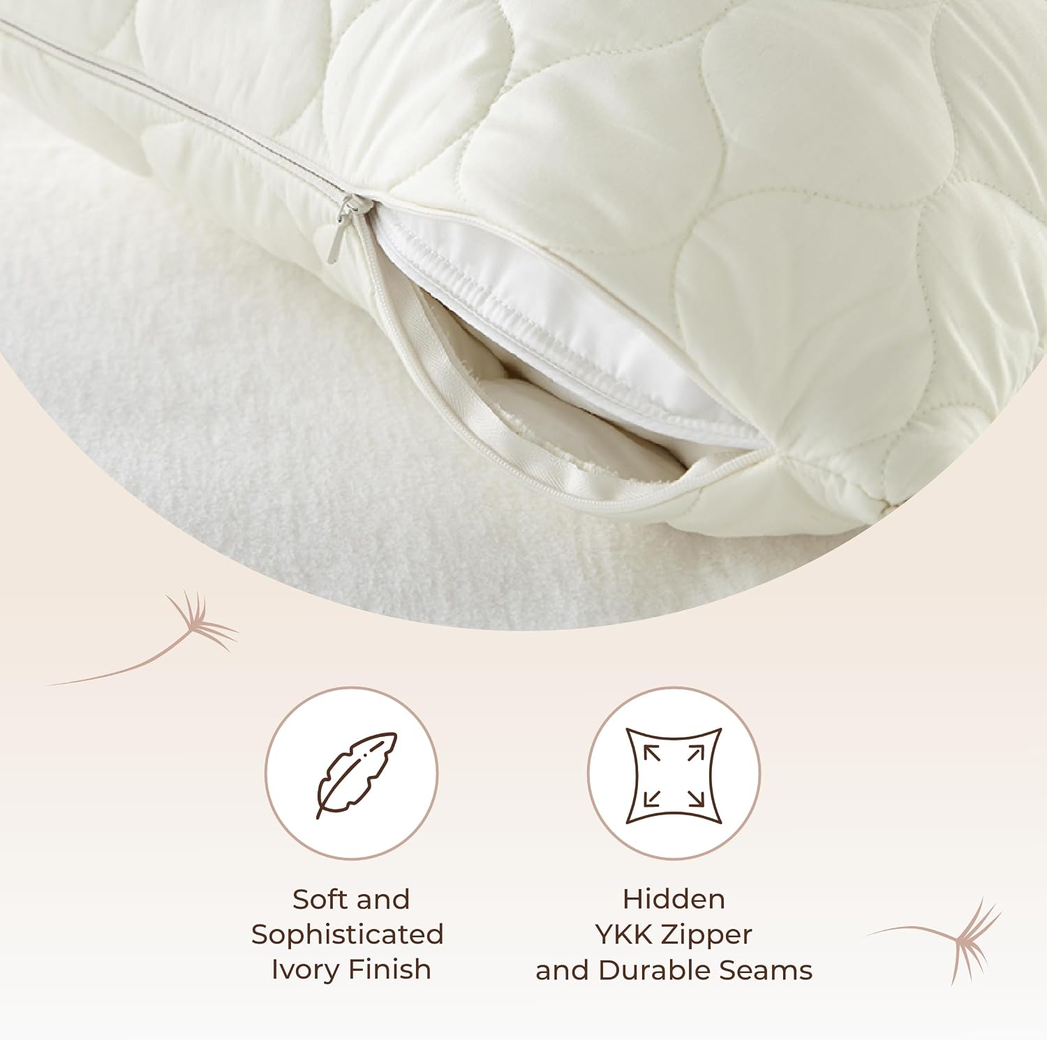 Organic Cotton Pillow Protector - Durable Quilted Pillow Protector King Size GOTS & Fairtrade Certified - Thick Hypoallergenic Machine…
