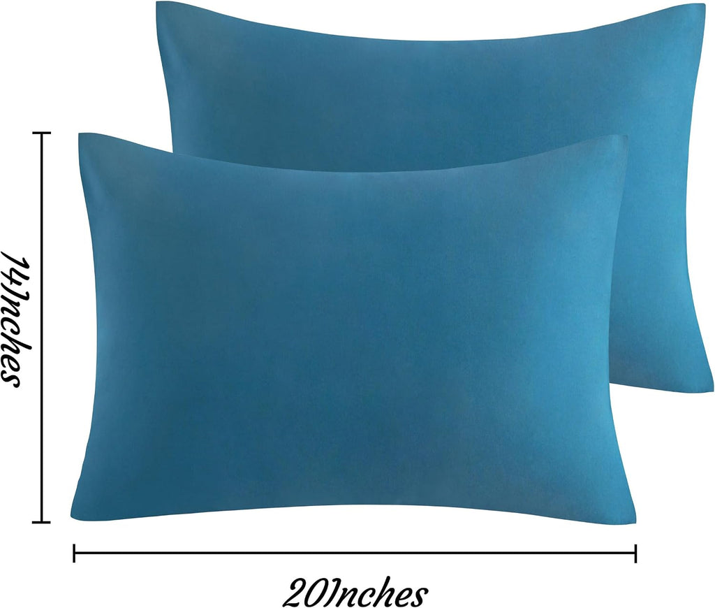Ntbay Toddler Pillow Cases Set of 2, 2 Pack Brushed Microfiber 14x20 Pillow Cases, Soft, Wrinkle, Fade, Stain Resistant Teal Blue Pillow Ca…
