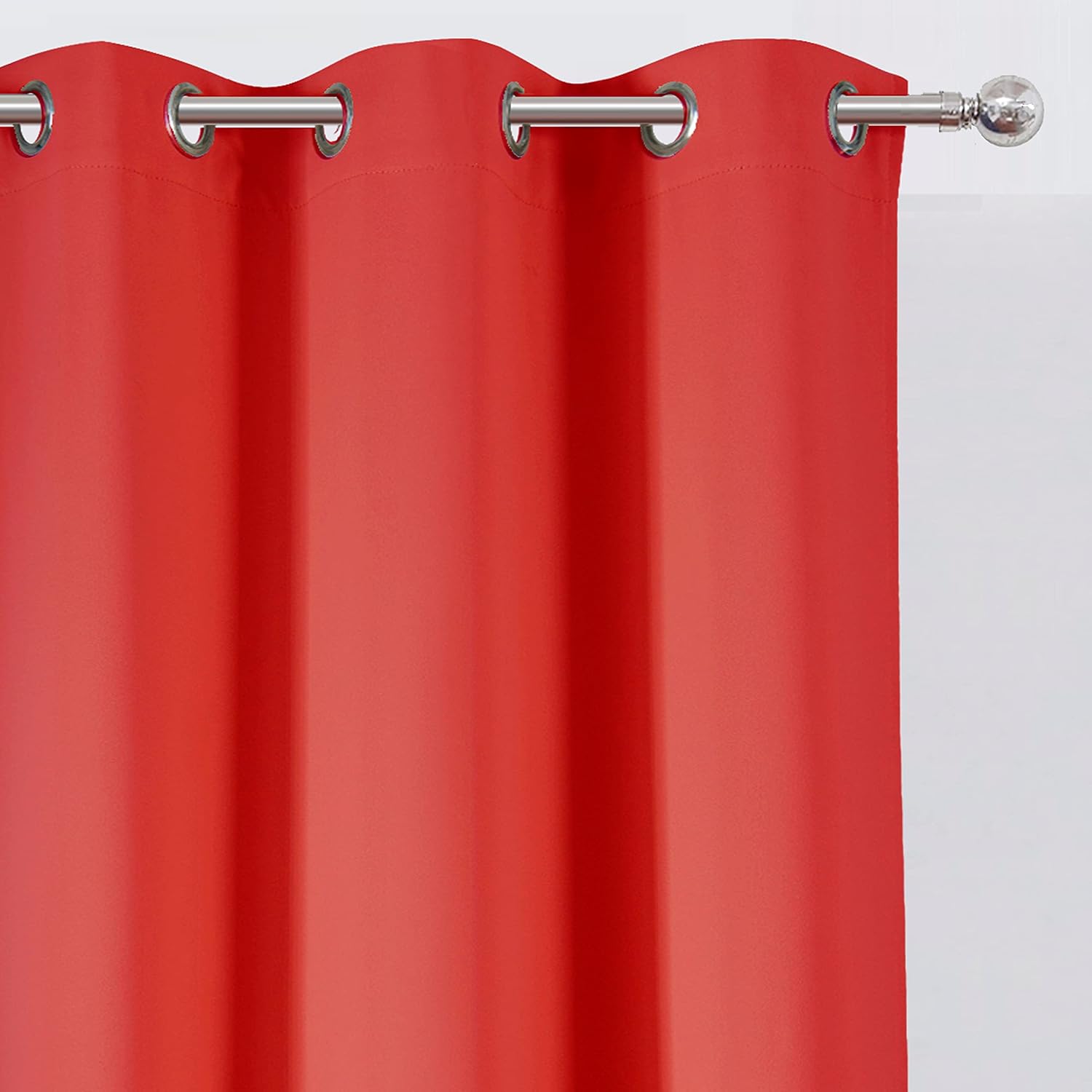 Lemomo Blackout Curtains 38 x 54 inch/Bright Red Curtains Set of 2 Panels/Thermal Insulated Room Darkening Bedroom Curtains 54 inch Red