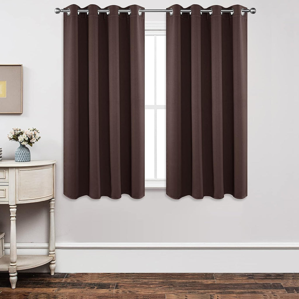 Joydeco Blackout Curtains 63 inch Length 2 Panels Set, Thermal Insulated Long Curtains & Drapes 2 Burg, Room Darkening Grommet Drapes for B…