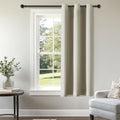 ChrisDowa Blackout Curtains 36 Inches Long for Living Room, Grommet Thermal Insulated Room Darkening Curtains for Bedroom (1 Panel Set, Bei…