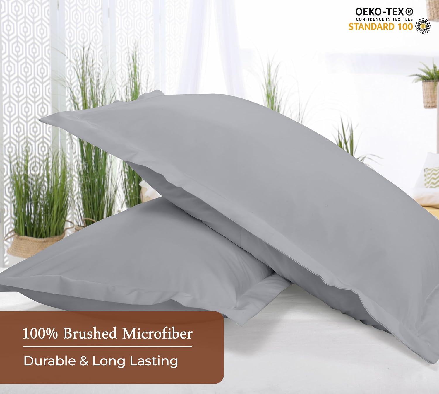 Royalelinens Royale Linens Pillow Shams 2 Pack Standard Size 20x26 Inch - 1800 Microfiber - Bed Pillow Shams, Wrinkle Resistant Super Soft…