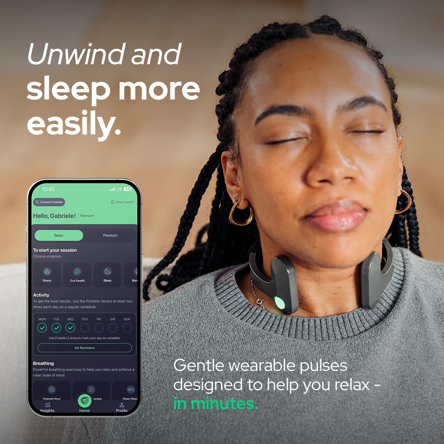 Pulsetto Lite (V1) comfort Wearable – Relaxation & Daily comfort Support Device 2.76 inches