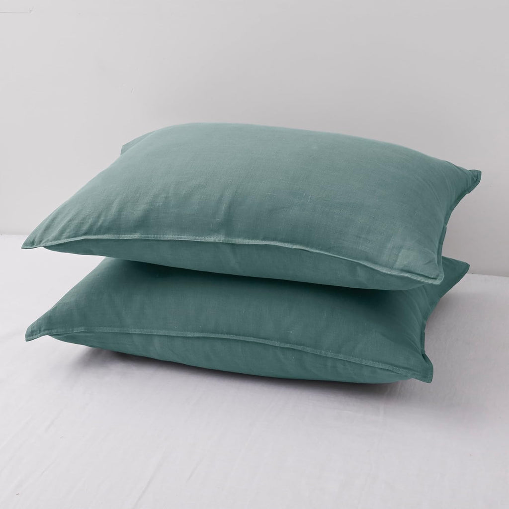 Chuffed Linen Pillowcases 2 Pack 100% Linen Standard Pillow Cases, Breathable and Cooling Washed Pillowshams with Zipper Closure, 20x30 Inc…