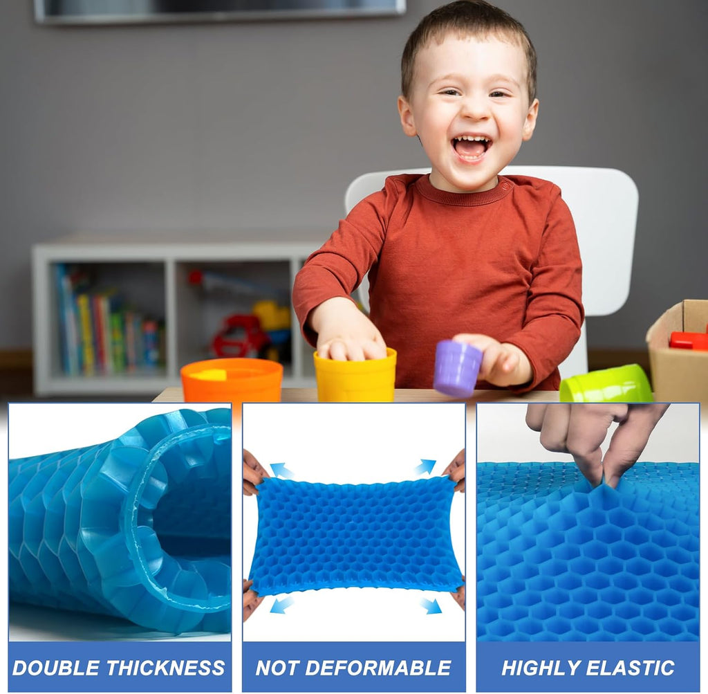 LYUANEC Gel Seat Cushion for Long Sitting - 10" x 7" x 1.4" (Mini) Gel Cushion for Kids, Pressure Relief Cushion for Chair