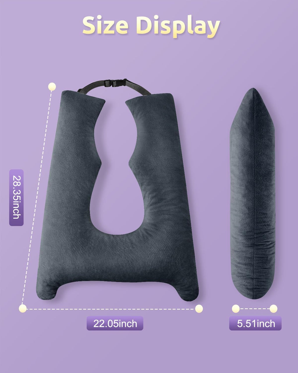 Car Pillow for Kids Travel Pillow with Adjustable Strap, Kids Floor Pillows Cushions for Adults and Children to Support Head and Body…