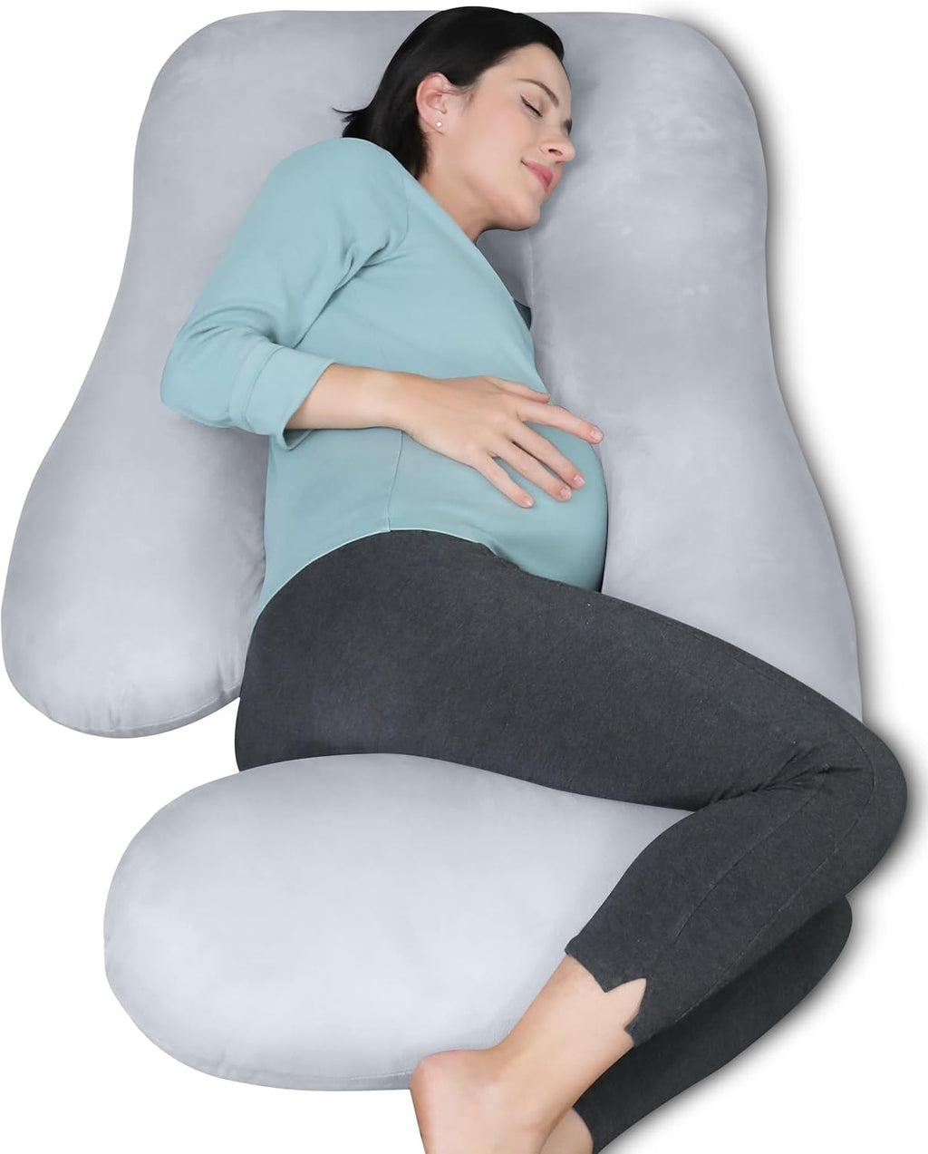 Moonpark MOON PARK Pregnancy Pillows for Sleeping - U Shaped Full Body Maternity Pillow with Removable Cover - Support for Back, Legs, Bell…