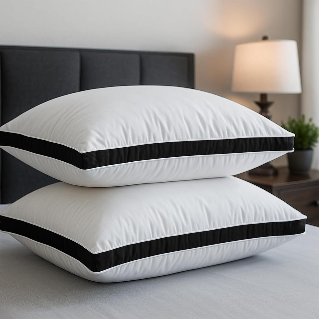 LuxDecorCollection LUX Décor Gusseted Style Soft Hotel Pillows Set of 2 – for Side, Stomach & Back Sleepers - Down Alternative Hotel Bed Pi…