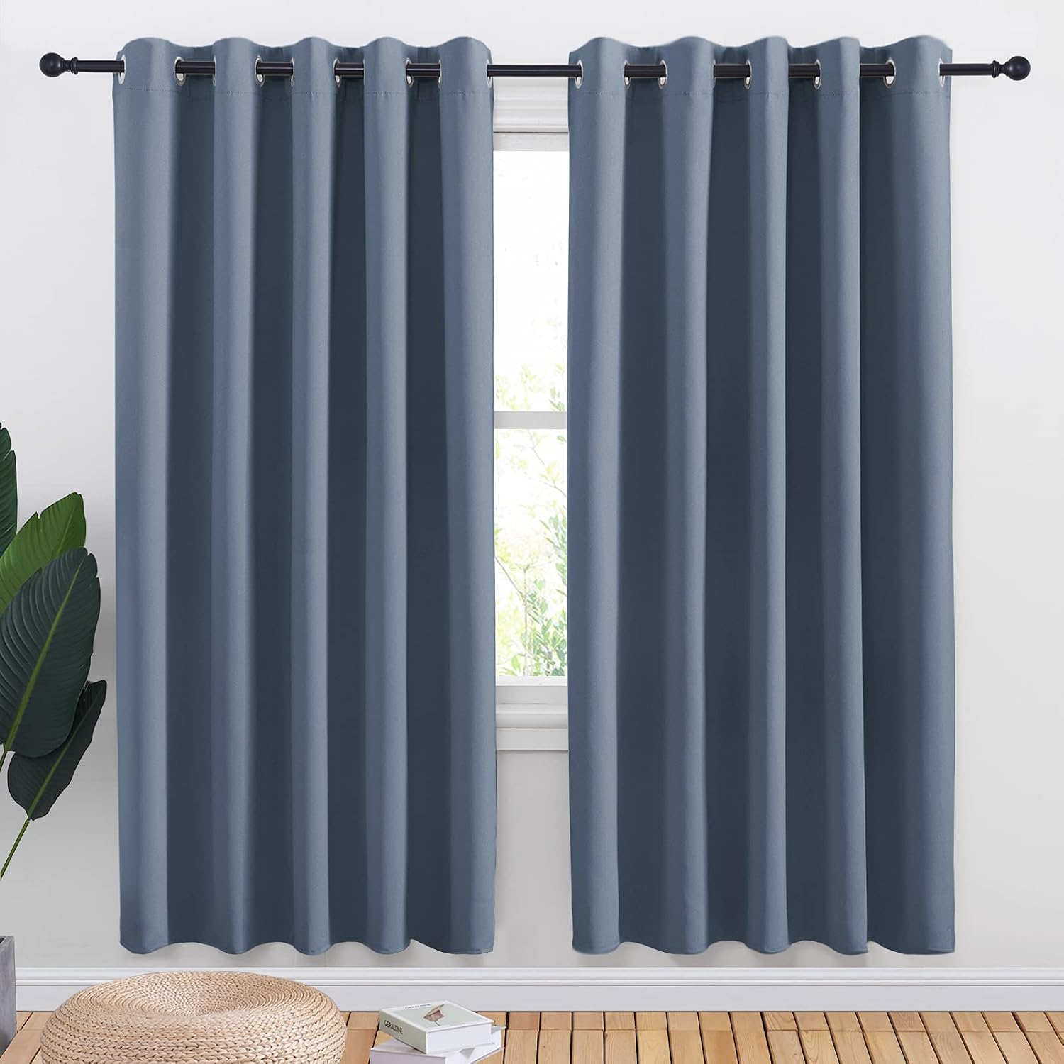 NICETOWN Blackout Draperies Curtains for Kids Room, Window Treatment Thermal Insulated Solid Grommet Blackout Drape Panels for Bedroom…