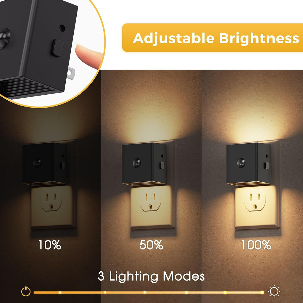L LOHAS LED Motion Sensor Night Light, [2-Pack] Plug in Night Light with Motion Sensor and Dusk to Dawn Sensor, Brightness Adjustable…