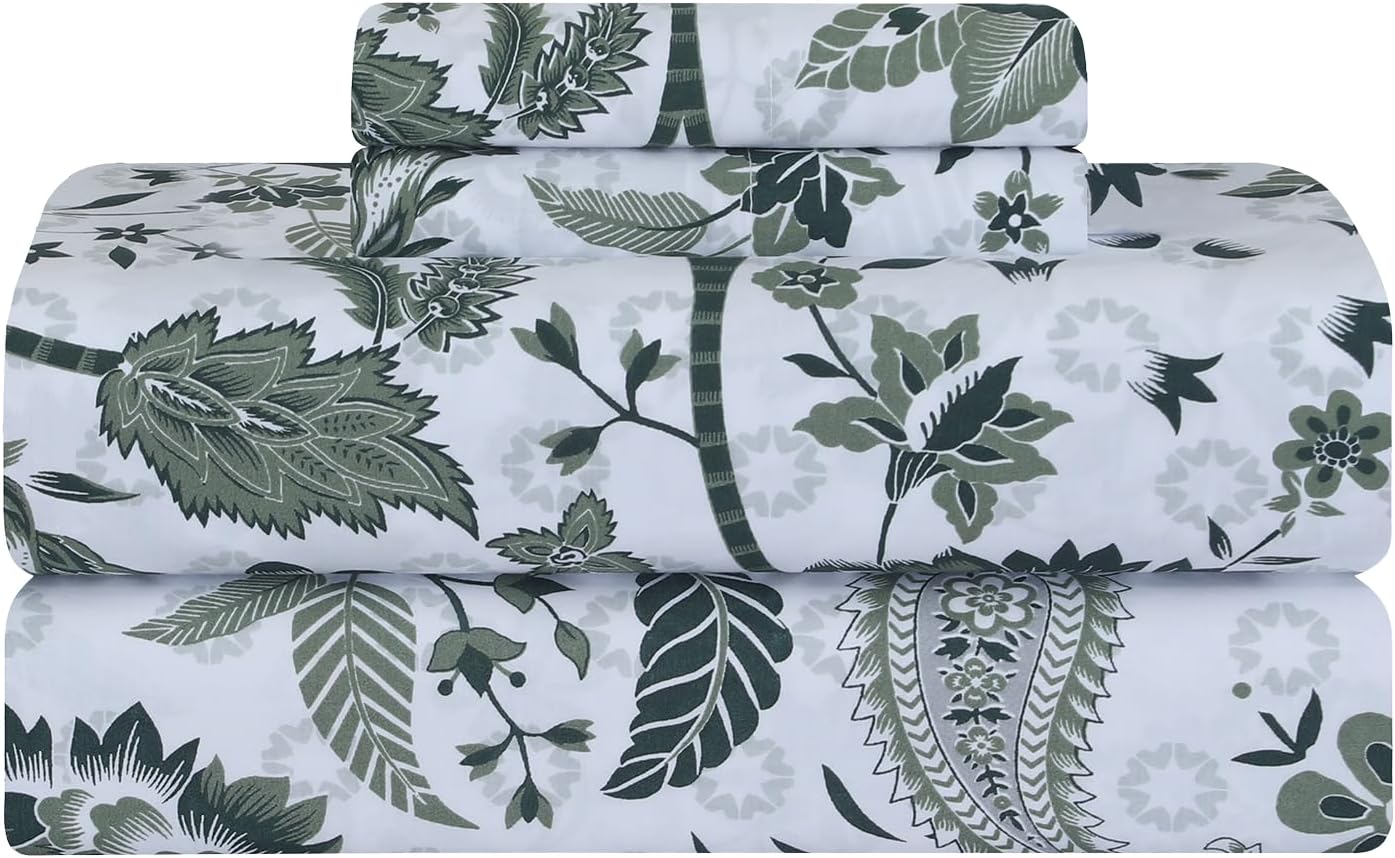 Featherstitchnewyork Feather & Stitch Softest 100% Cotton Sheets, 300 Thread Count Percale Weave Bedding, 16" Deep Pocket, Cooling Sheets,…