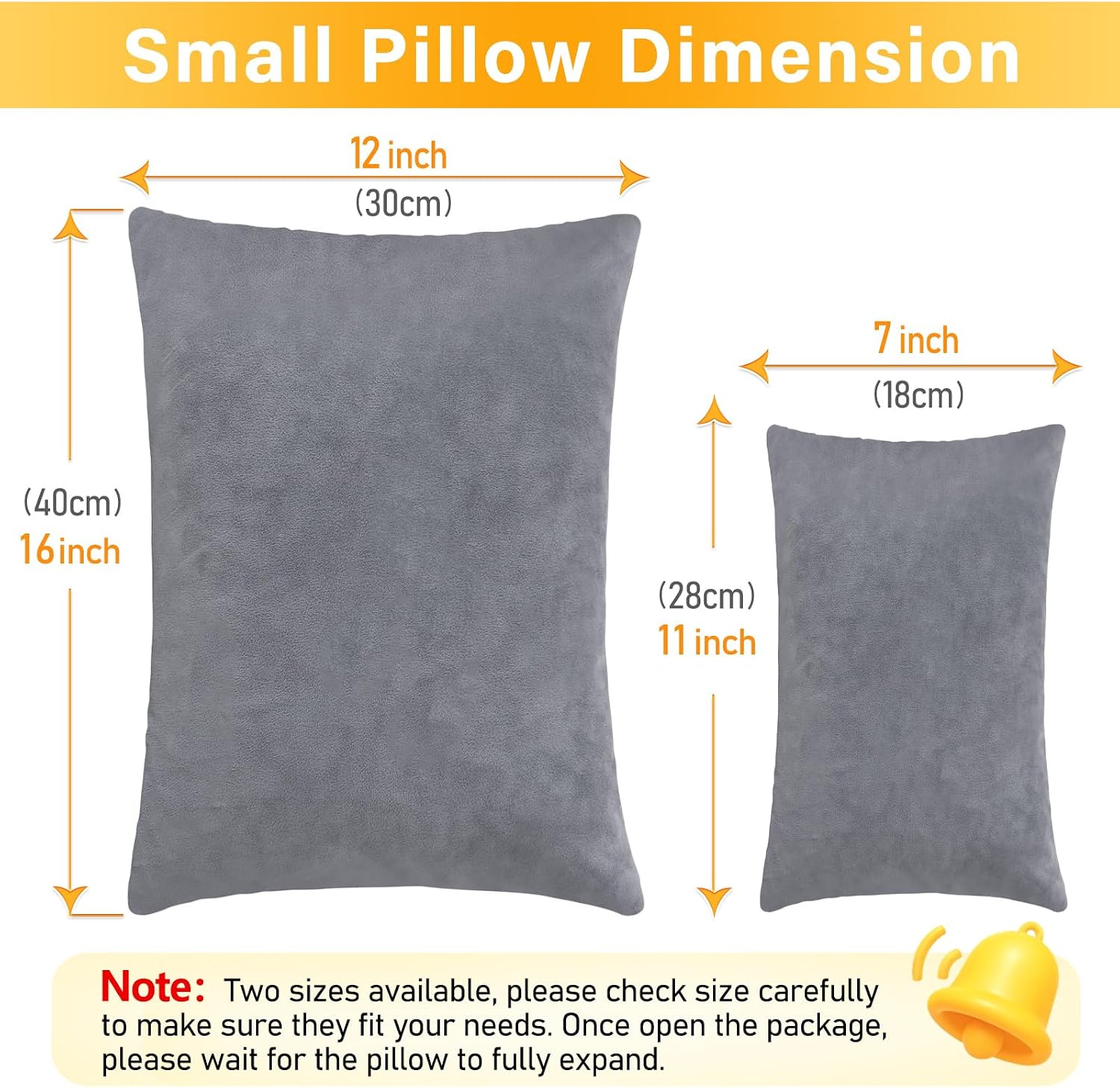 1 MIDDLE ONE 2 Pack Small Pillow, 16 X 12 Inches, Memory Foam Mini Pillow for Travel, Camping, Sleeping, Nap and Neck, Knee, Lumbar…