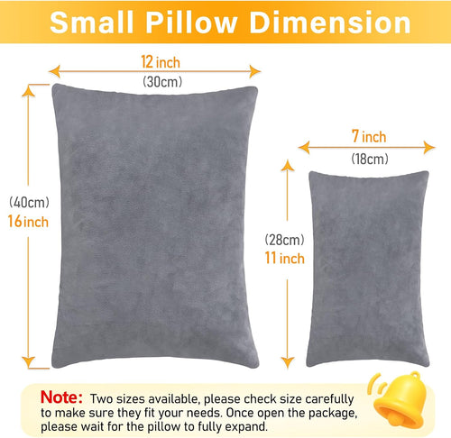 1 MIDDLE ONE 2 Pack Small Pillow, 16 X 12 Inches, Memory Foam Mini Pillow for Travel, Camping, Sleeping, Nap and Neck, Knee, Lumbar…