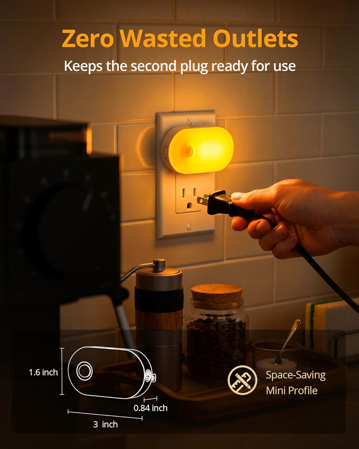 Lyridz 120LM Ultra Bright Plug-in Motion Sensor Night Light, Stepless Dimmable LED Nightlight, Always-On and Auto-Off, for Hallway…