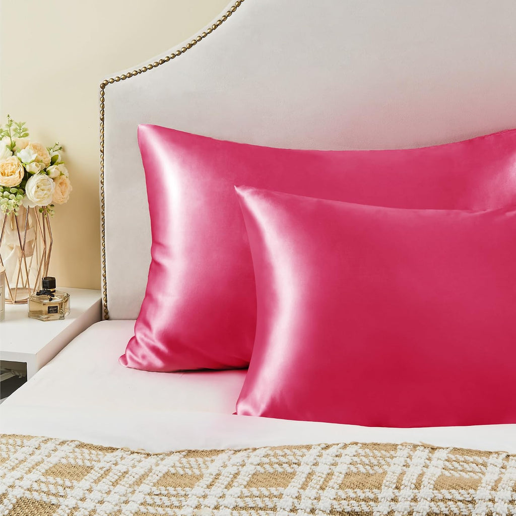 Bedelite Satin Pillowcase for Hair and Skin, Super Soft and Cooling Similar to Silk Pillow Cases 2 Pack with Envelope Closure, Gift for Wom…