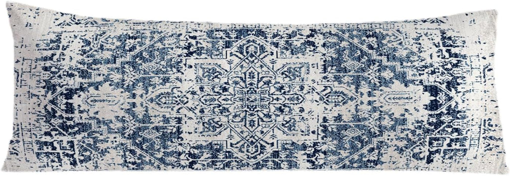 Retro Boho Blue Tribal 20x54 Body Pillow Cover, Boho Home Room Decor, Vintage Blue Ethnic Moroccan Decorative Long Body Pillow Cases for…