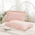 Merryword Pink Pillow Shams Standard Pillowcases 20x26inch Pink Ruffle Cute Pillow Cover Set of 2 Shabby Chic Soft Microfiber Pillowcases 2…