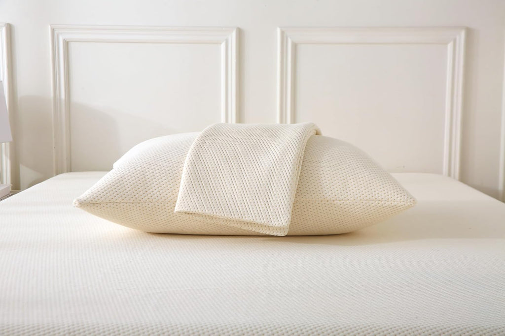 2-Pack Deluxe Cooling Organic Pillow Protectors Queen Size - Waterproof Zippered Encasements - Crisp, Breathable Organic Cotton Surface…