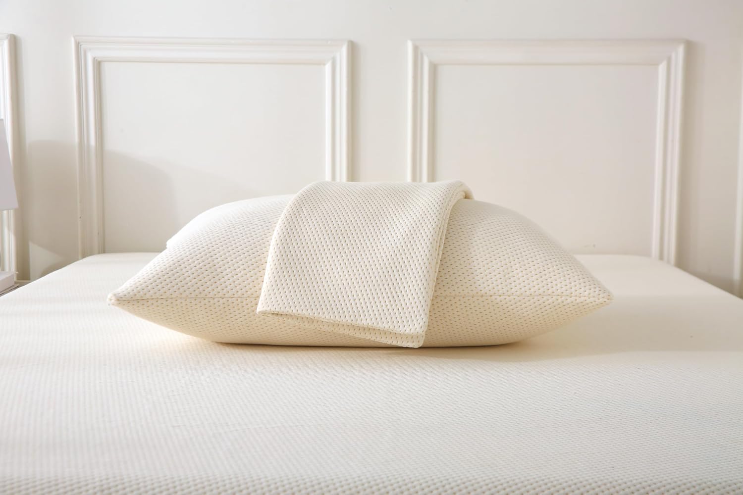 2-Pack Deluxe Cooling Organic Pillow Protectors Standard Size - Waterproof Zippered Encasements - Crisp, Breathable Organic Cotton…