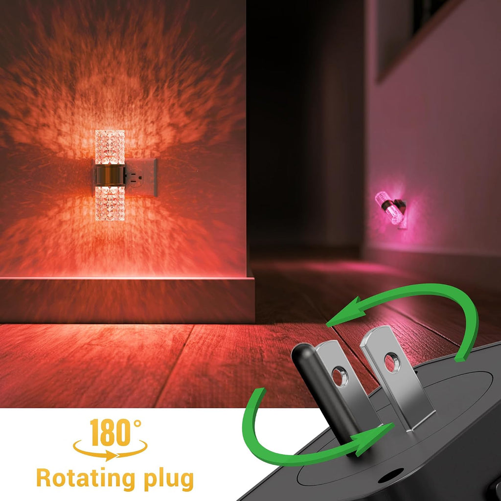 L LOHAS LED Night Light, Night Lights Plug into Wall, 10-Color RGB Change Nightlights,10/50/100LM Adjustable Automatic Nightlights Pulg…