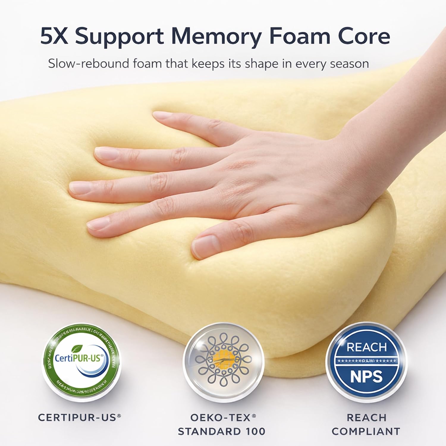 Dedigum Cervical Neck Pillow for Sleeping - Memory Foam Contour Pillow, Ergonomic Orthopedic Support for Side Back Stomach Sleepers, Neck a…