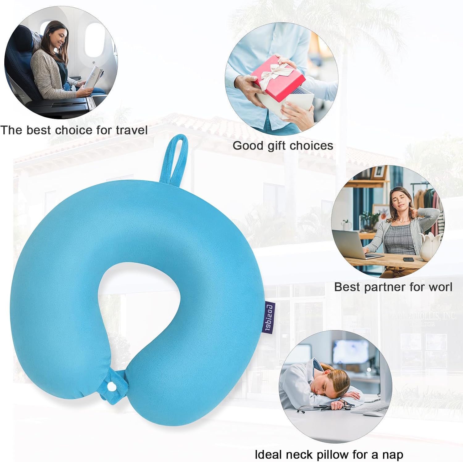 Gosider Neck Pillow for Travel Comfortable Travel Pillows U Shape Memory Foam Airplane Pillow Support Neck and Head Portable Neck Pillows S…