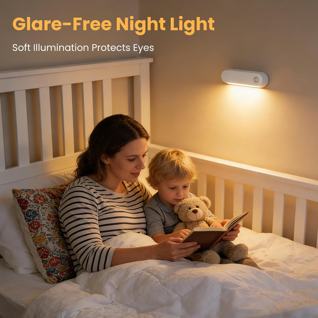 Motion Sensor Night Light, 1800mAh Rechargeable Battery Operated Step Lights, 3000K Warm White Wireless Under Cabinet Lighting for…