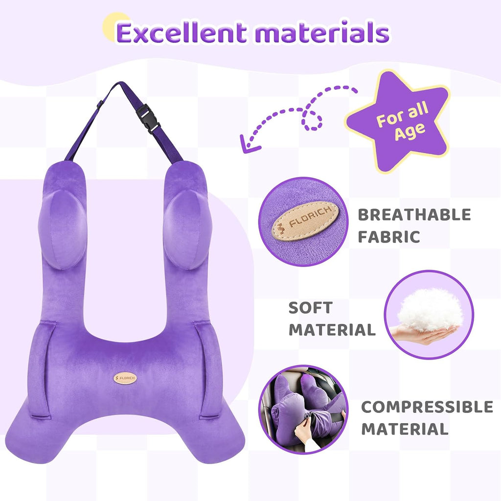 FLORICH Kids Travel Pillow, Car Sleeping Travel Pillow for Kids, Washable H-Shaped Pillow for Adults and Children to Support Head and…