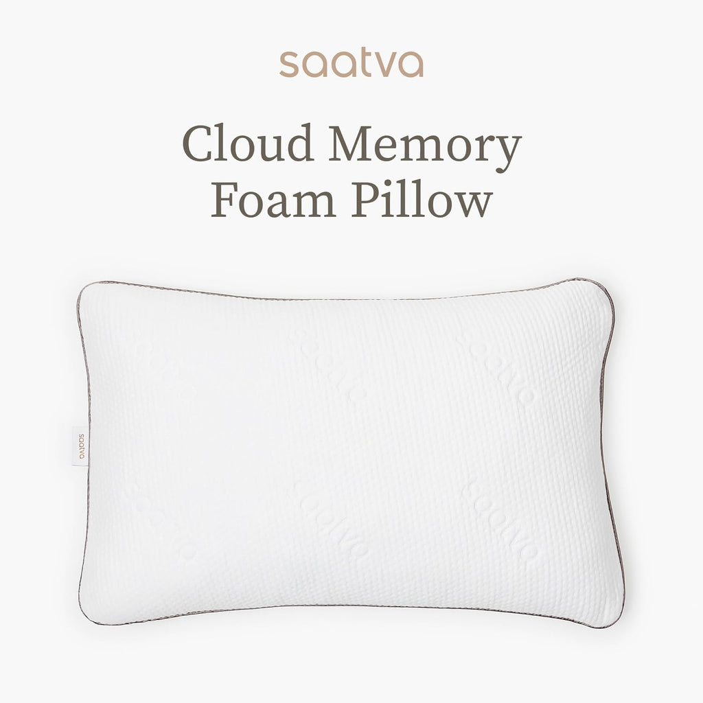 Saatva Cloud Memory Foam Pillow - Gel-Infused Shredded Memory Foam Fill - Standard Loft (4"-5") Contouring Pillow - for Any Sleep…