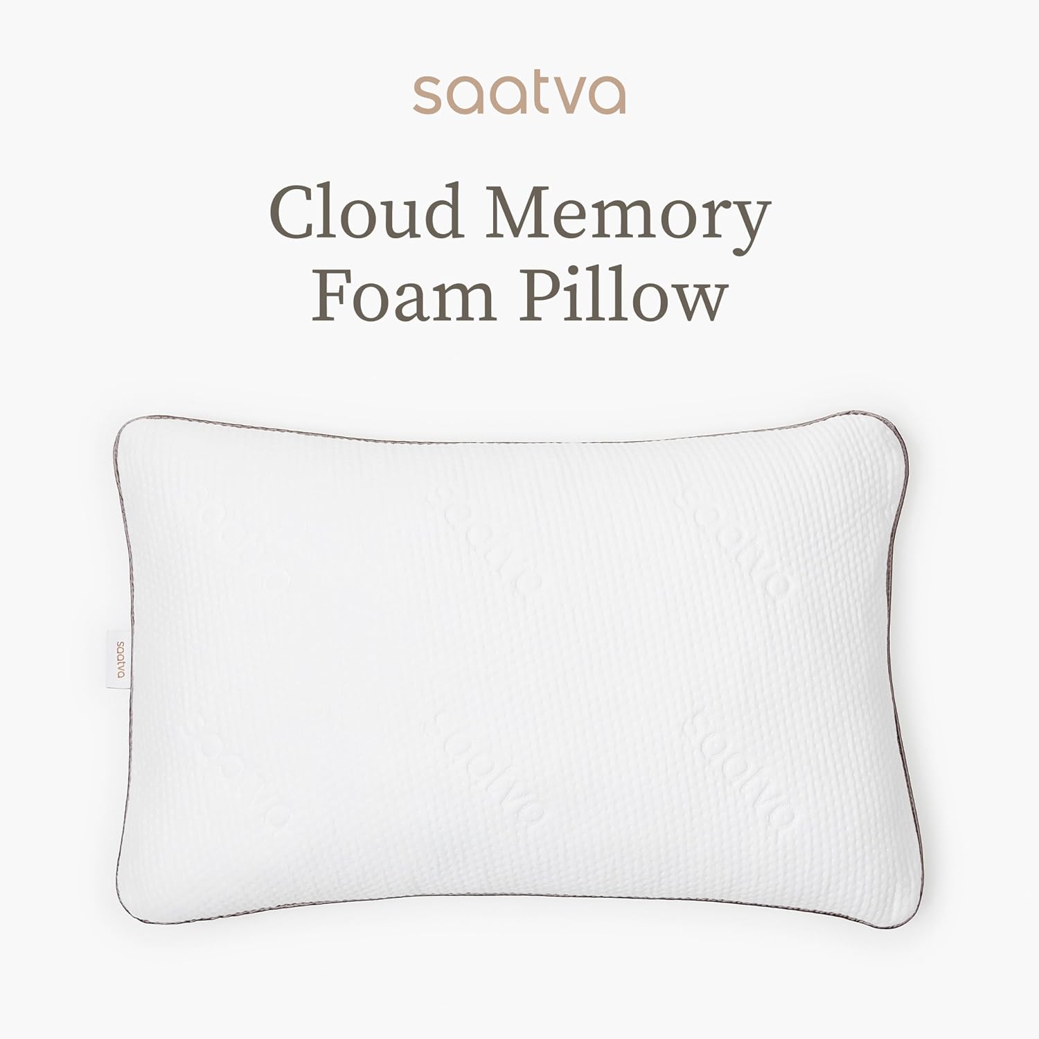 Saatva Cloud Memory Foam Pillow - Gel-Infused Shredded Memory Foam Fill - Standard Loft (4"-5") Contouring Pillow - for Any Sleep…