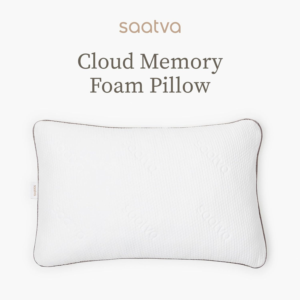 Saatva Cloud Memory Foam Pillow - Gel-Infused Shredded Memory Foam Fill - Standard Loft (4"-5") Contouring Pillow - for Any Sleep…