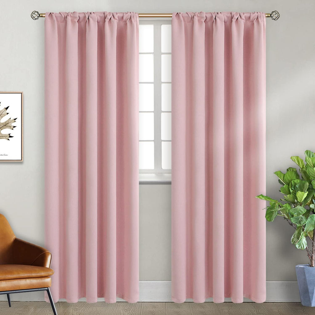 BGment Rod Pocket and Back Tab Curtains for Bedroom - Thermal Insulated Room Darkening Curtains for Living Room, 2 Window Curtain Panels (4…