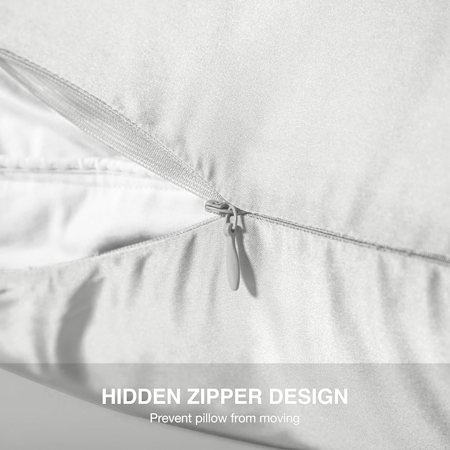 Mulberry Silk Pillowcase for Hair and Skin Standard Size 20"X 26" with Hidden Zipper Soft Breathable Smooth Cooling Pillow Covers for…