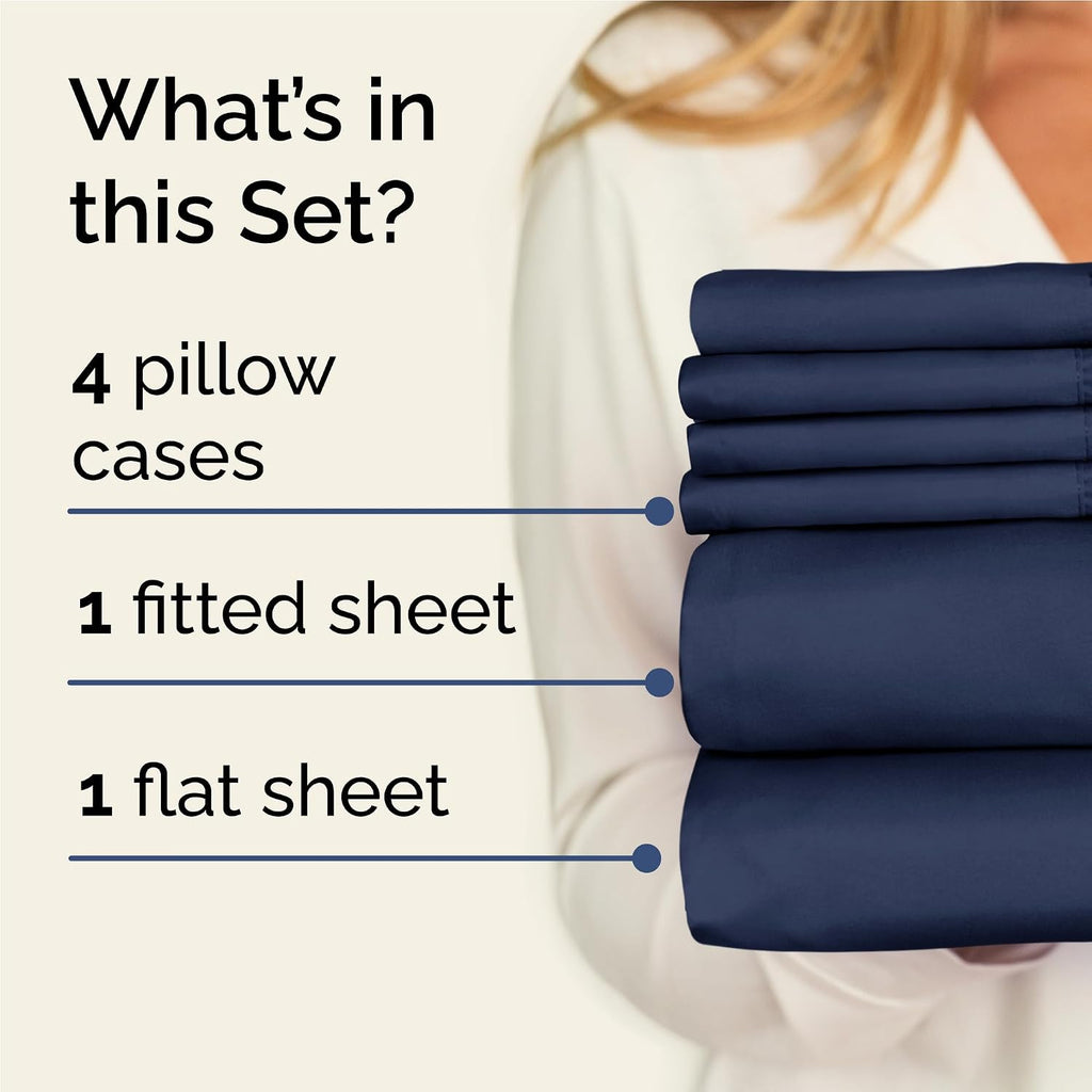 Full 6 Piece Sheet Set - Comfy, Breathable & Cooling - Hotel Luxury Bedding for Women, Men, Kids, Teens & Children - 1 Flat & 1 Fitted…