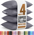 Utopiabedding Utopia Bedding 4 Pack Pillow Protectors with Zipper Queen Size, Soft Brushed Microfiber Fabric Pillow Cases, Shrinkage and Fa…
