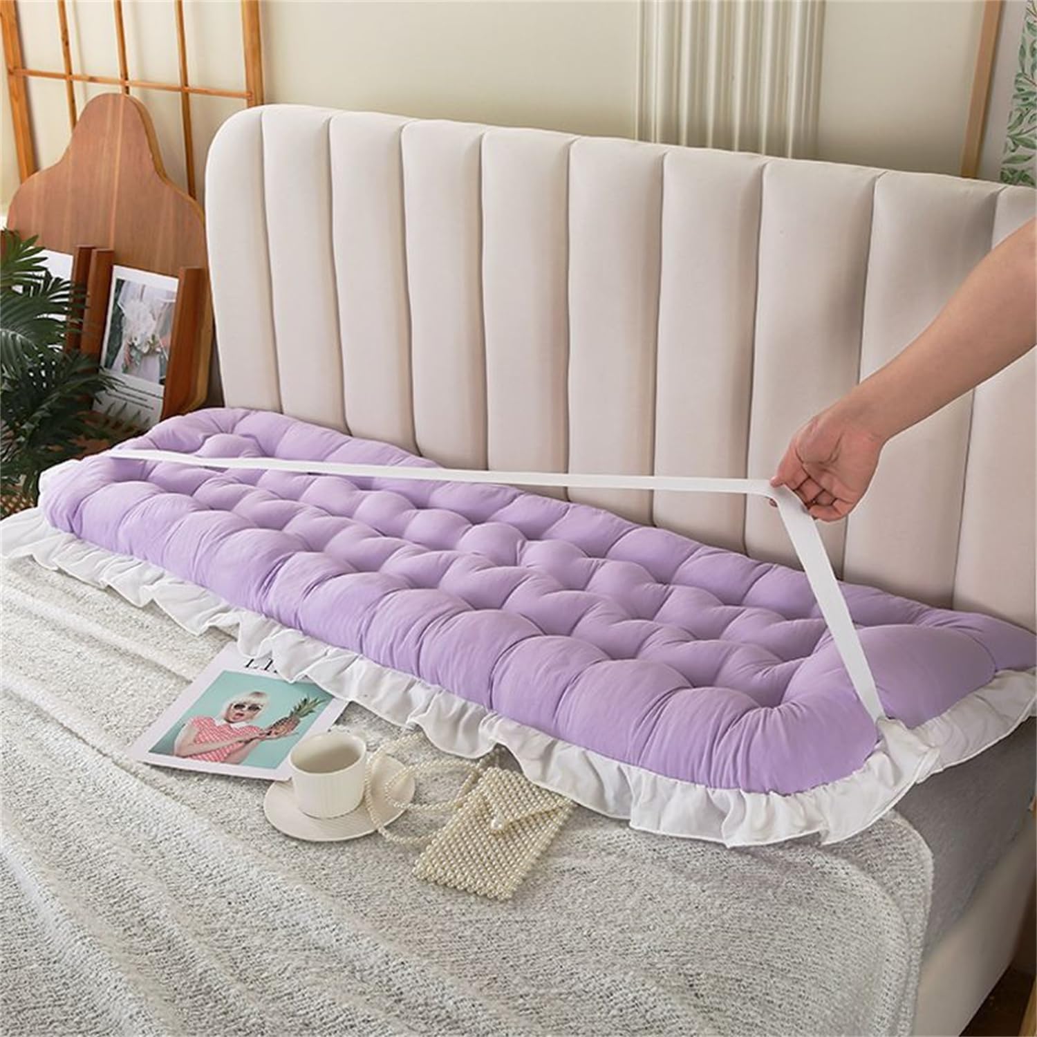 LQdpdd College Dorm Bed Bolster Pillow Long Reading Rectangular Headboard Pillow Backrest Support Cushion for Sitting in Bed Daybed Pillows…