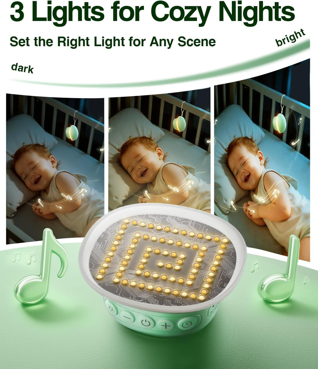 Portable White Noise Sound Machine with 20 Relaxing Sounds, 48H Playtime, 3 Timers & Night Lights, Memory, TF Card Mode & 10m Wireless…